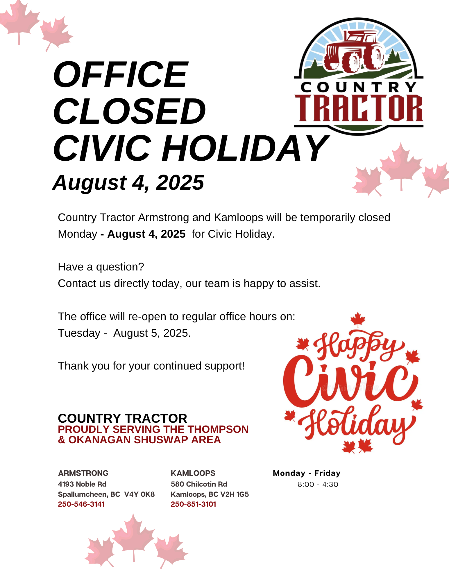 Civic Holiday Day 2025